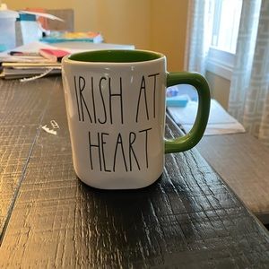 Rae Dunn Irish at heart mug green inside